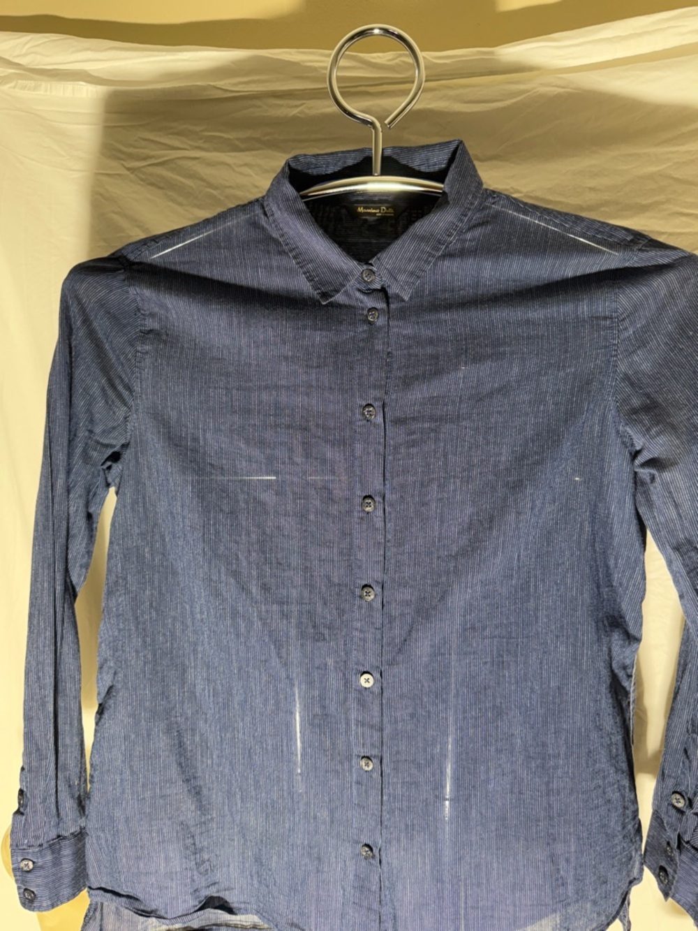 Massimo Dutti Indigo Blue Lightweight Button-Down Shirt